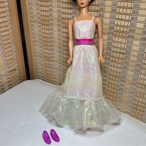 Doll Dress and Heels only Barbie Mattel 1980s Vintage Crystal Barbie Dress